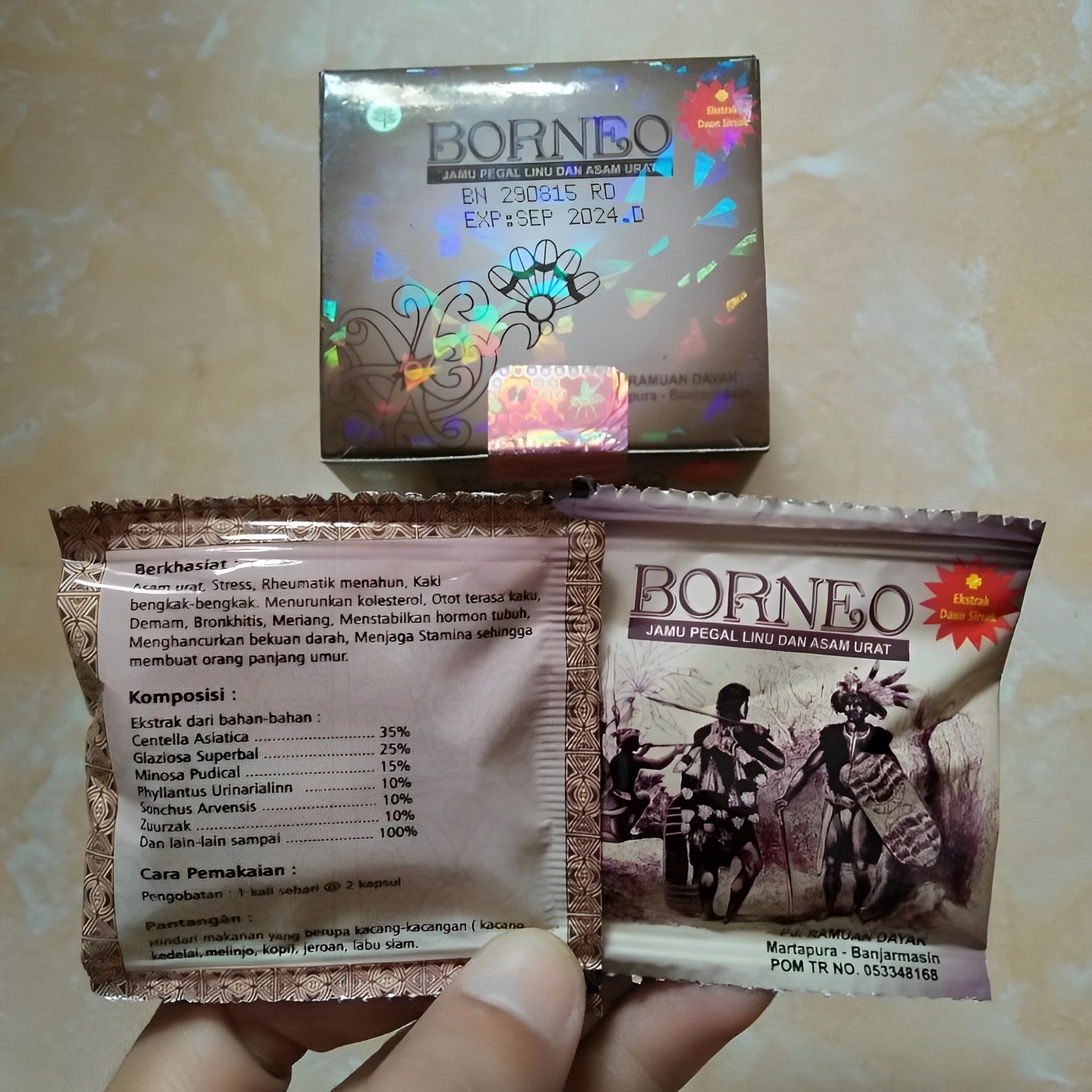 Borneo Capsules Original Dayak Herbs For Rheumatic Lumbago Pain
