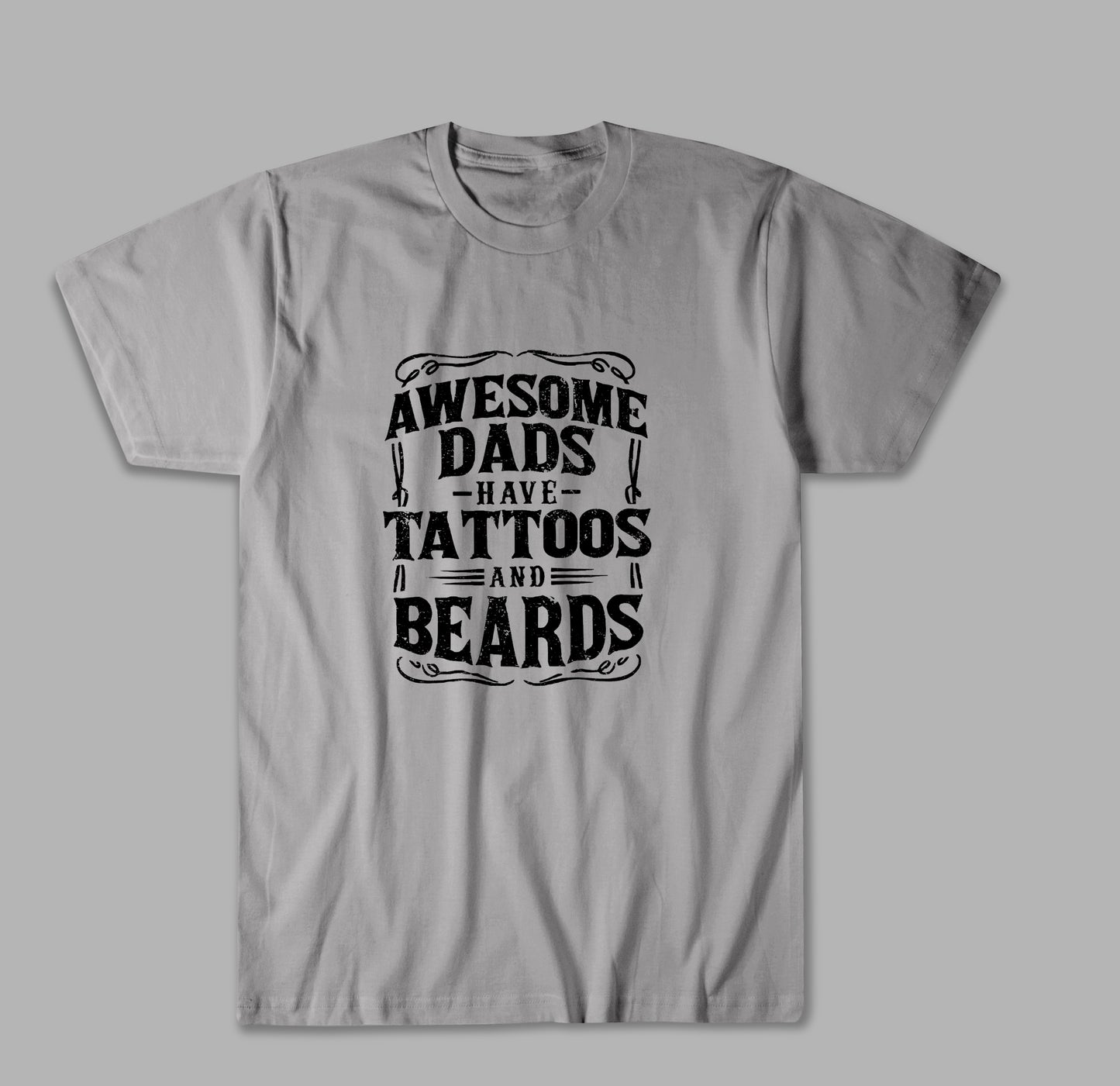 Awesome Dads Have Tattoos and Beards for Fathers Day T Shirt PJ6