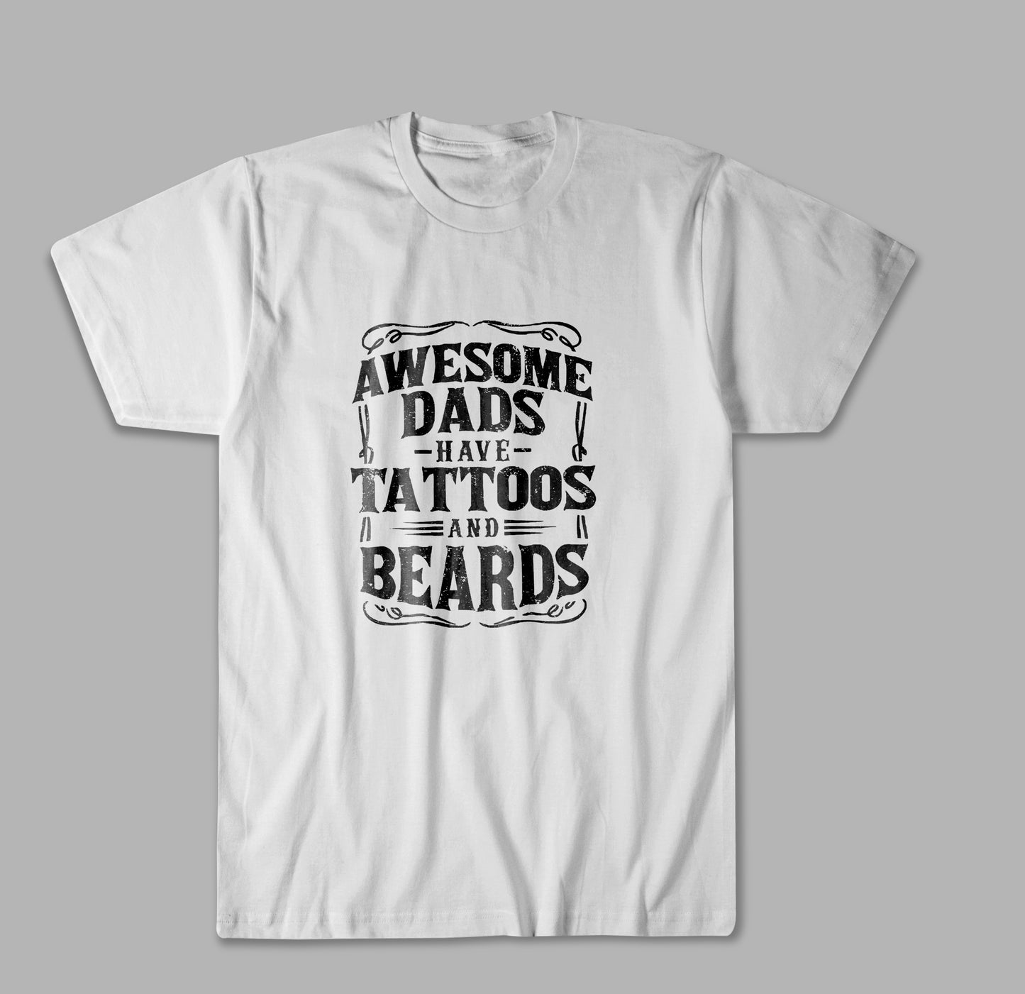 Awesome Dads Have Tattoos and Beards for Fathers Day T Shirt PJ6