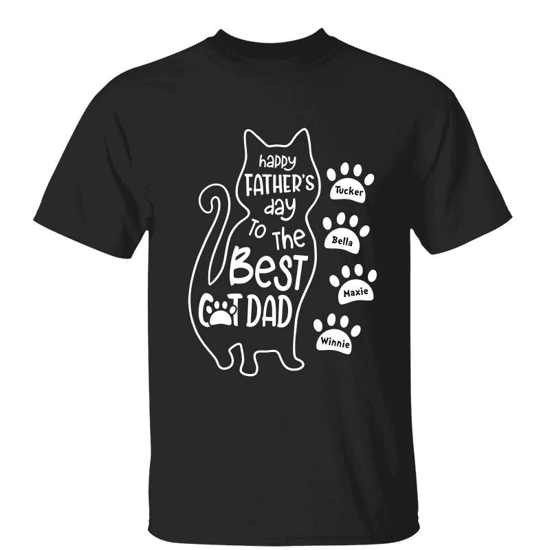 Dad Shirt Happy Father Day To The Best Cat Dad Personalized AS1
