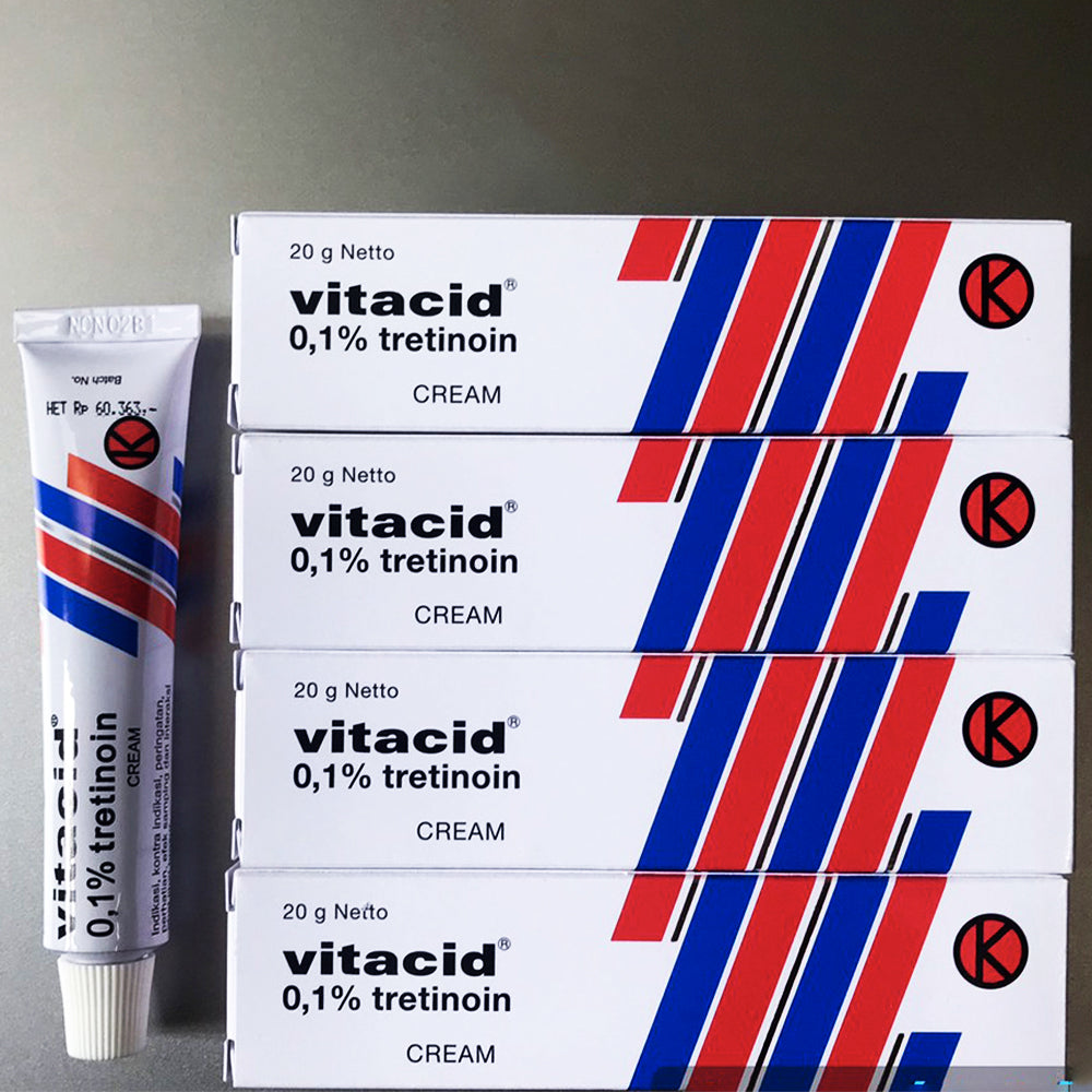 Tretinoin Cream 0.1 % Vitacid 20g For Anti Ageing, Acne, Wrinkles, And Papules