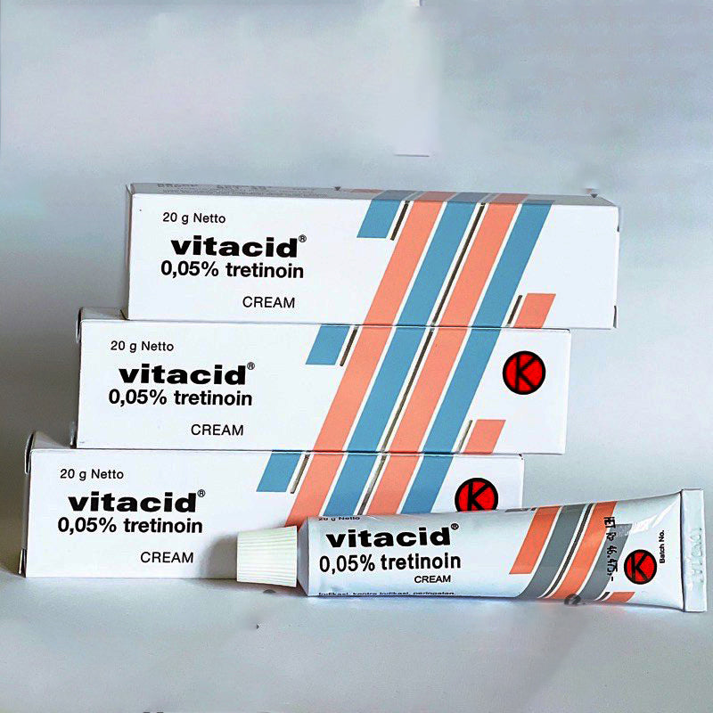 Tretinoin Cream Vitacid 20g 0.05% Retinoic Acid Anti Ageing Acne, Wrinkles, Papules
