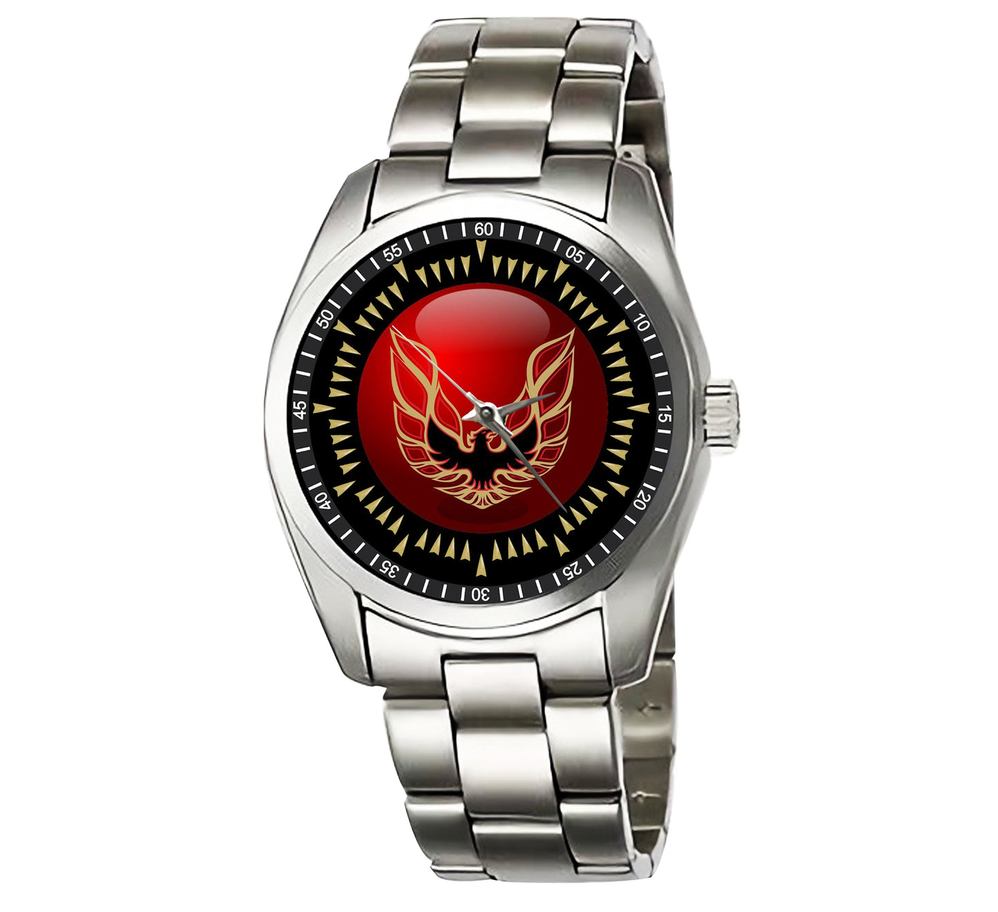 Pontiac Trans Am Fire Bird Gold Red Sport Metal Watch PJ151