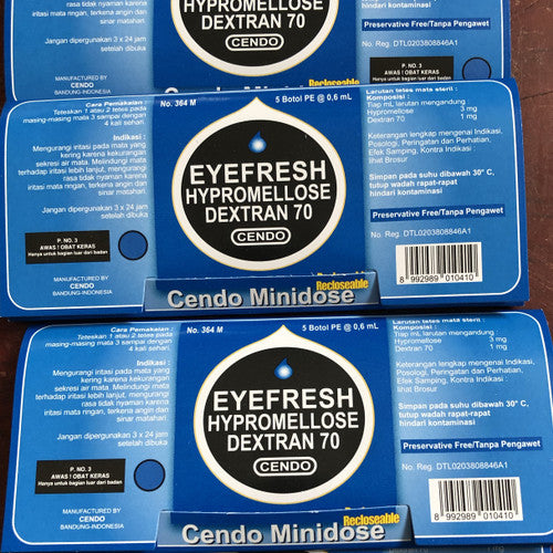 Hypromellose Cendo Eyefresh 1 Strips Minidose 0.6 ml Medicated Eye Drops