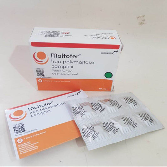 Iron Polymaltose Complex Maltofer Chewable Tablets 1 Box For Treatment of Iron Deficiency