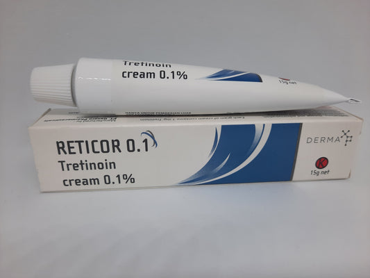 Tretinoin Cream 0.1 % Reticor 15g For Treating Acne