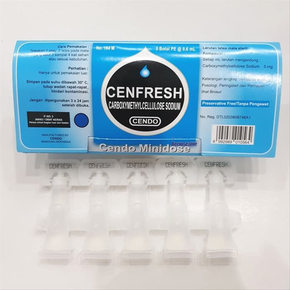 Carmellose Sodium 5mg Cendo Cenfresh 1 Strips Eye Drops For Dry Eyes And Mild Irritation