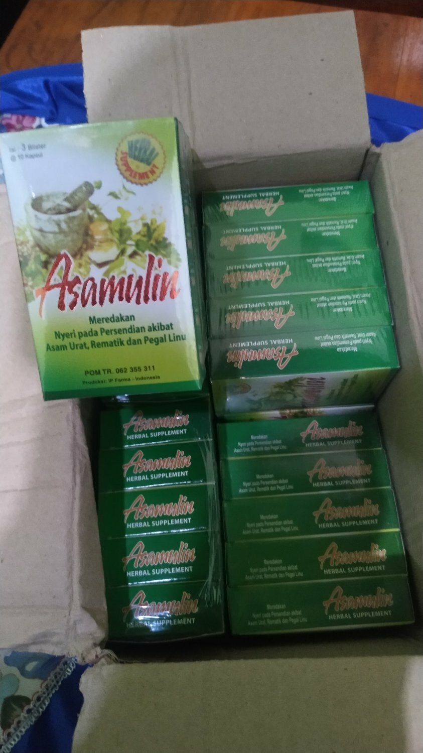Asamulin Original Herbal For Relieve Gout Rheumatics, Cholesterol, Blood Clots, Joint Pain And Backpain