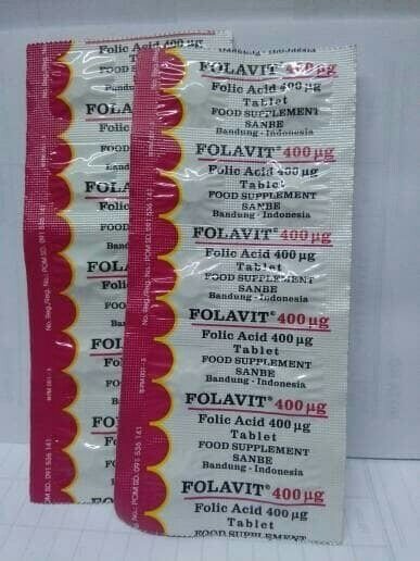 Folic Acid 400mcg Folavit 1 Box Vitamins For Pregnant & Breastfeeding Women 10 Tablets