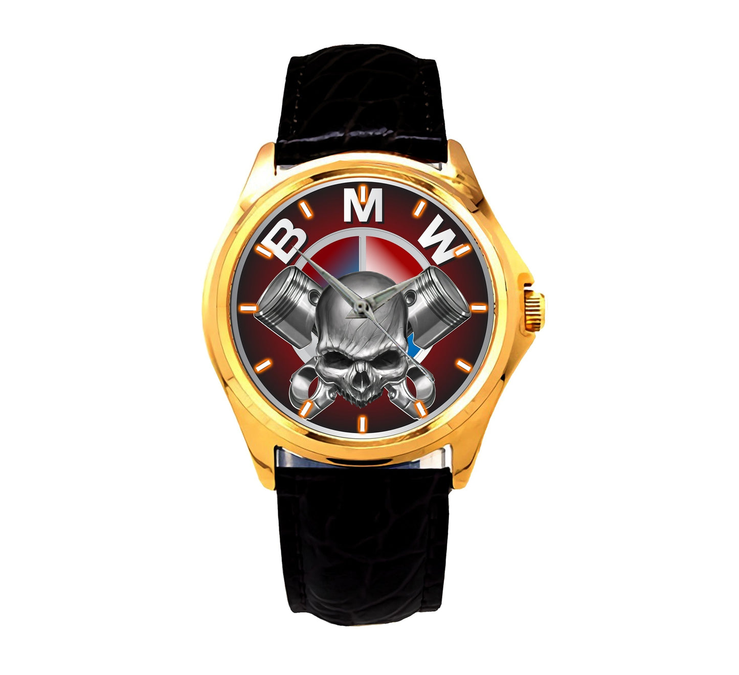 Bmw Logo Power Skull Sport Sport Metal Watch Nm 24.5