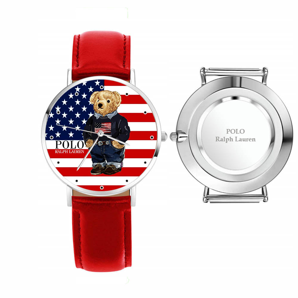 Polo Bear American Flag By Ralph Lauren Sport Metal Watch AS89