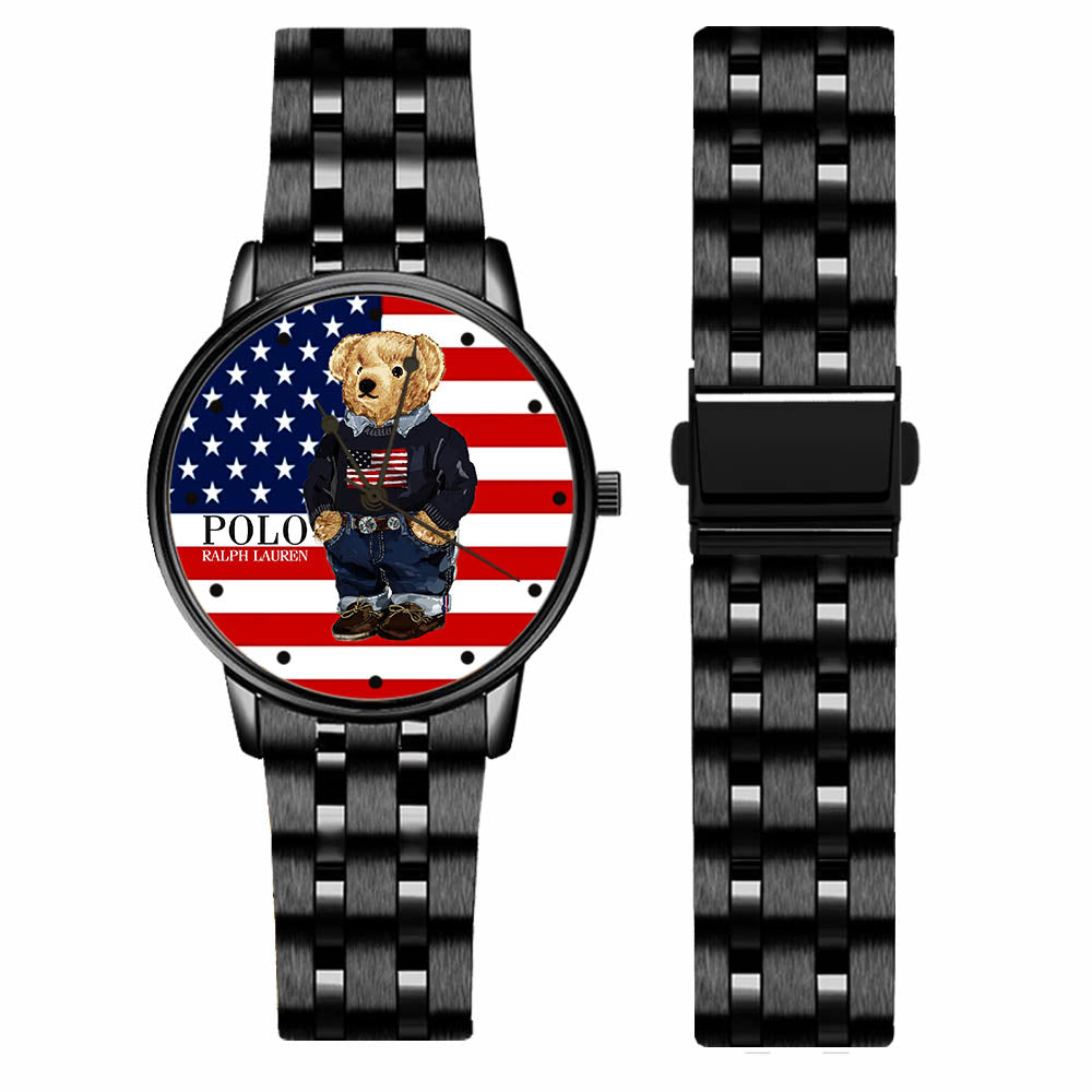 Polo Bear American Flag By Ralph Lauren Sport Metal Watch AS89