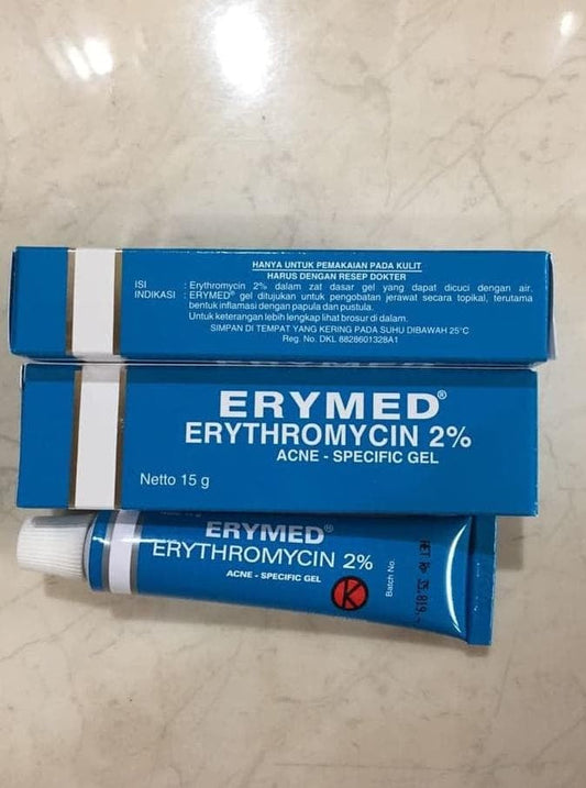 Erythromycin 2% Erymed Gel For acne, Especially Inflamed Lesions Accompanied By Papules & Pustules