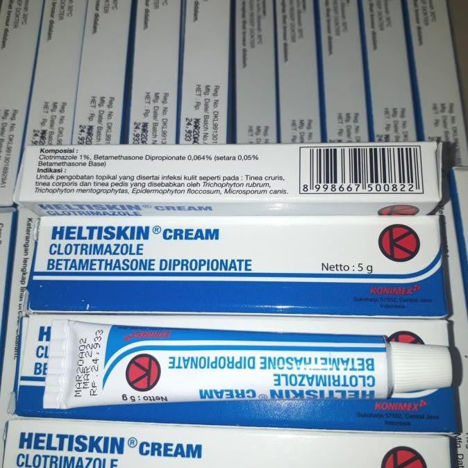 Betamethasone Dipropionate 0,05% Heltiskin Cream 5g Clotrimazole 1% For Skin Infection