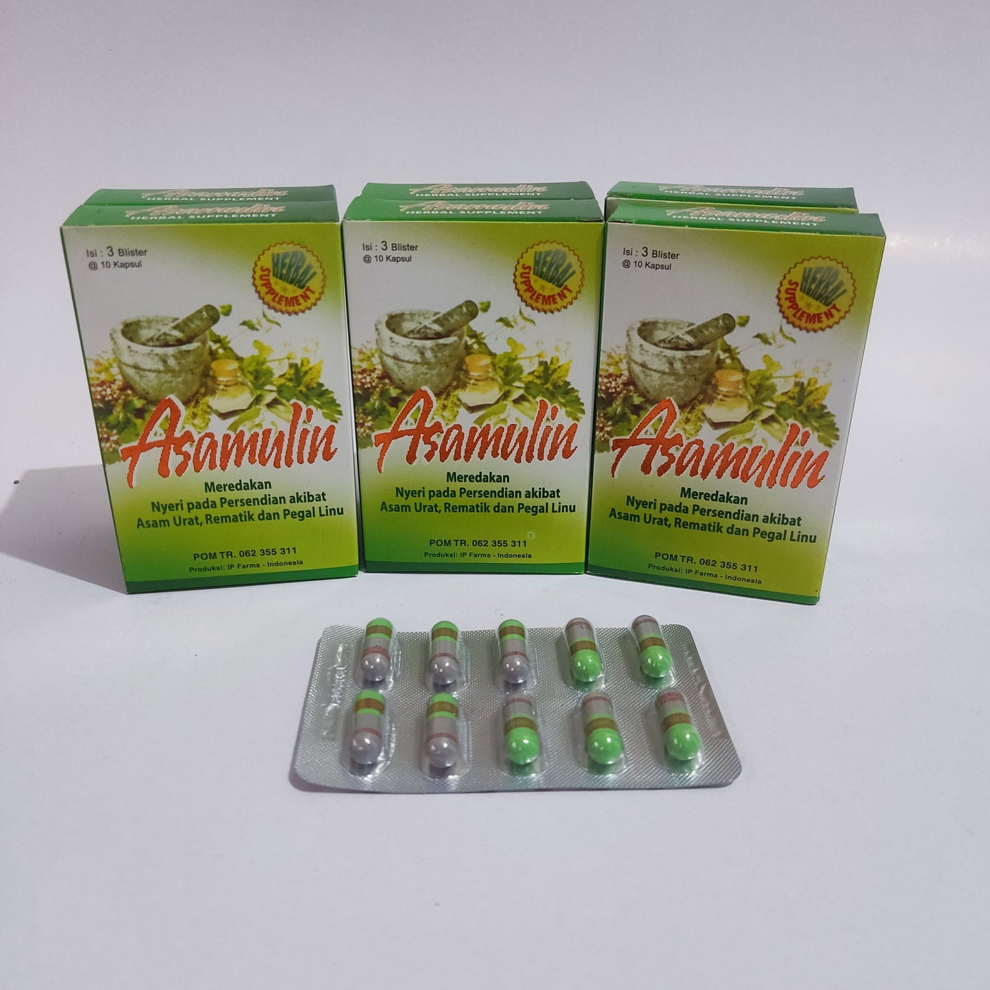 Asamulin Original Herbal For Relieve Gout Rheumatics, Cholesterol, Blood Clots, Joint Pain And Backpain