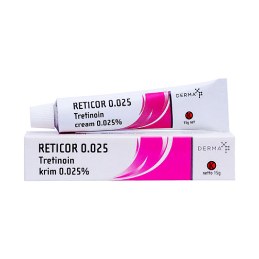 Tretinoin Cream Reticor 0.025% 15g Anti Ageing Acne, Wrinkles, Papules